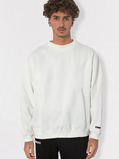 vonberg premium signature sweatshirt for men and women in white